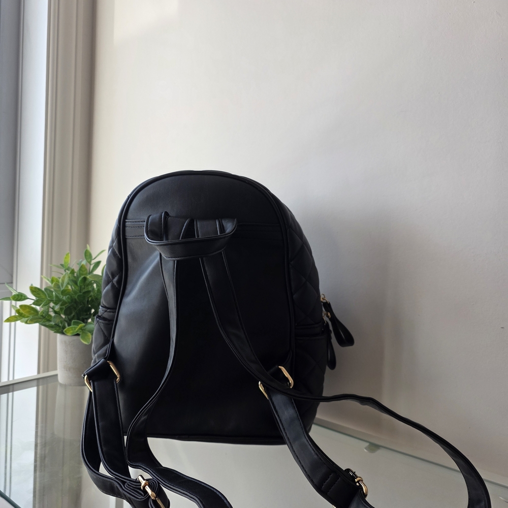 Quilted Black Backpack - Picture 2 of 9